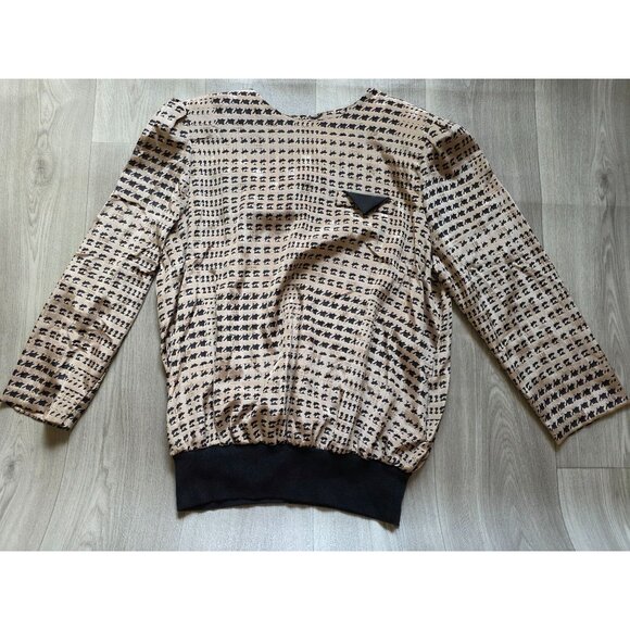 Vintage V.I.P. Plus Womens Dress Pattern Pleated Skirt Black & Beige Size 20 - Picture 4 of 9